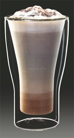 Latte macchiatos pohár, duplafalú üveg, 34cl, 2db-os szett, "Thermo" 2 db/csom