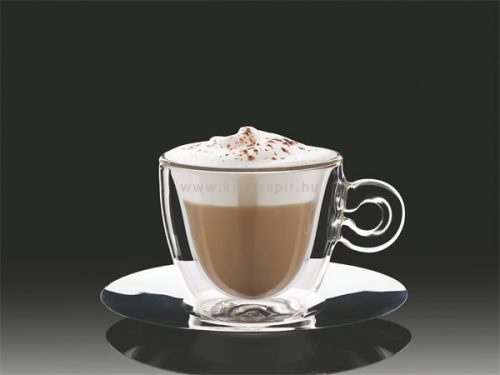 Cappuccinos csésze rozsdamentes aljjal, duplafalú, 2db-os szett, 16,5cl "Thermo" 2 db/csom