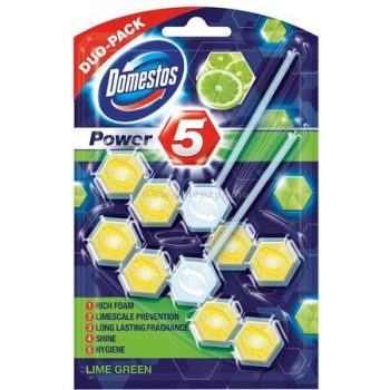   WC fertőtlenítő, 2 db-os, DOMESTOS "Power 5", lime 2 db/csom