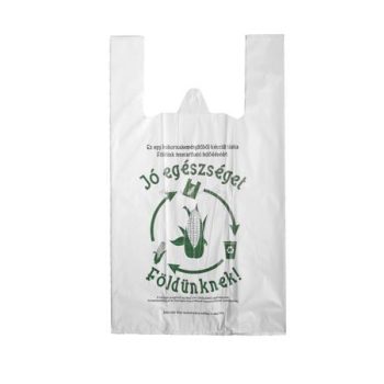   Ingvállas tasak, lebomló, 30x50x0,27 cm "Jó egészséget Földünknek" 100 db/csom