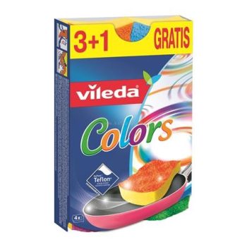   Mosogatószivacs, 3+1 db, VILEDA "Pure Active Colors"