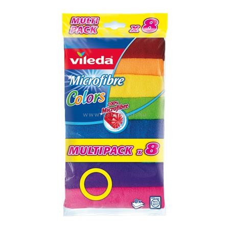 Törlőkendő, mikroszállal, VILEDA "Colors", 8 db