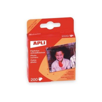   Öntapadó fotósarok, 18x17 mm, APLI, átlátszó, 200 db/csomag