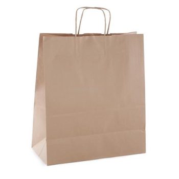 Ajándéktasak, 24x11x31 cm, APLI, barna 50 db/csom