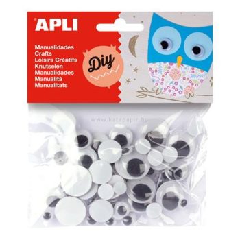   Mozgó szem, kör, APLI "Creative", fekete-fehér 75 db/csom