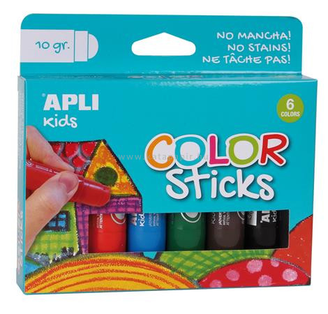 Tempera stift készlet, APLI "Kids", 6 különböző szín