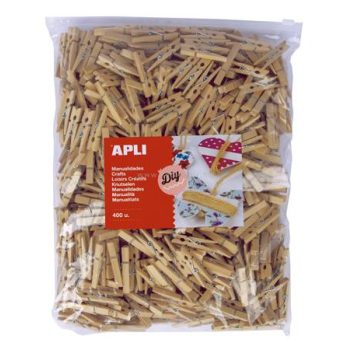   Csipesz, fa,  48x6 mm, APLI "Creative", natúr 400 db/csom