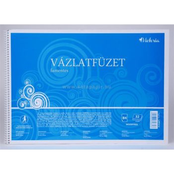 Vázlatfüzet, famentes, B4, spirál, 32 lap, VICTORIA