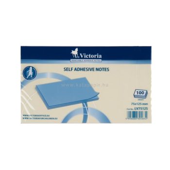   Öntapadó jegyzettömb, 75x125 mm, 100 lap, VICTORIA, sárga