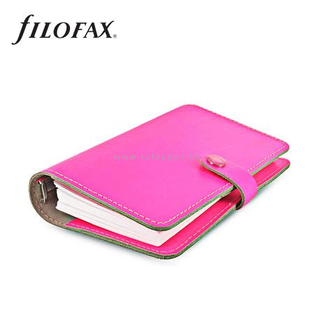Kalendárium, gyűrűs, betétlapokkal, personal méret, FILOFAX, "Original", fluoro rózsaszín