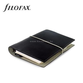   Kalendárium, gyűrűs, betétlapokkal, personal méret, FILOFAX, "Domino", fekete