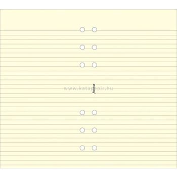   Kalendárium betét, jegyzetlap, personal méret, vonalas, FILOFAX, krémszín
