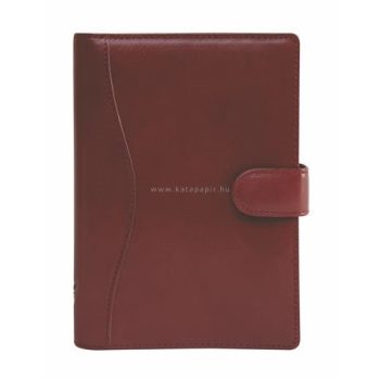   Kalendárium, gyűrűs, betétlapokkal, "L", marhabőr, SATURNUS, "212", bordó