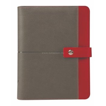   Kalendárium, gyűrűs, betétlapokkal, "L", műbőr, SATURNUS, "226", szürke-piros