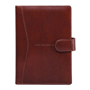   Kalendárium, gyűrűs, betétlapokkal, "L", újrahasznosított bőr, SATURNUS, "418", barna