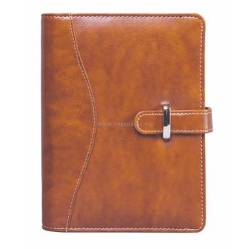   Kalendárium, gyűrűs, betétlapokkal, "L", műbőr, SATURNUS, "437", világosbarna