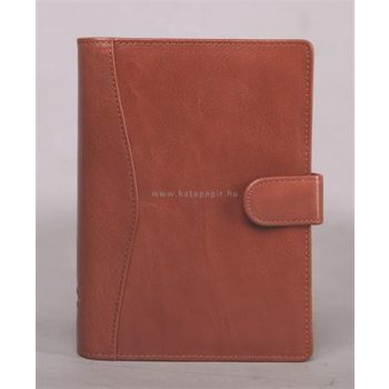   Kalendárium, gyűrűs, betétlapokkal, "M", marhabőr, SATURNUS, "212", barna