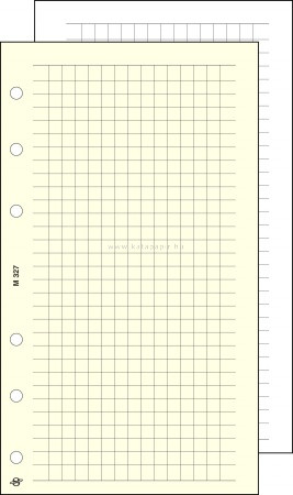 Kalendárium betét, jegyzetlap, "M", kockás, SATURNUS, chamois