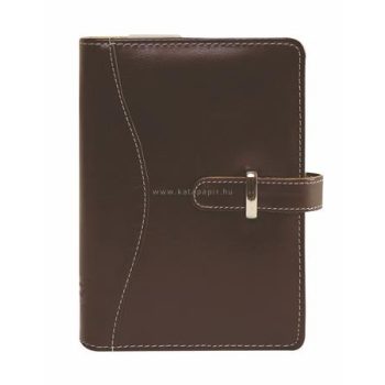   Kalendárium, gyűrűs, betétlapokkal, "M", műbőr, SATURNUS, "437", barna