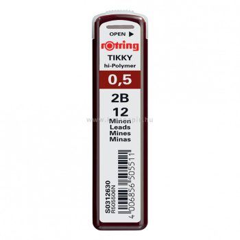 Nyomósirón betét, 2B, 0,5 mm, rOtring "Tikky"