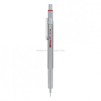 Nyomósirón, 0,7 mm, rOtring "600", ezüst