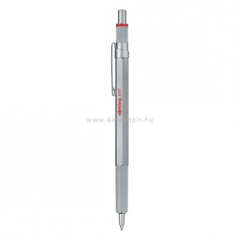   Golyóstoll, 1,0 mm, nyomógombos, rOtring "600", ezüst