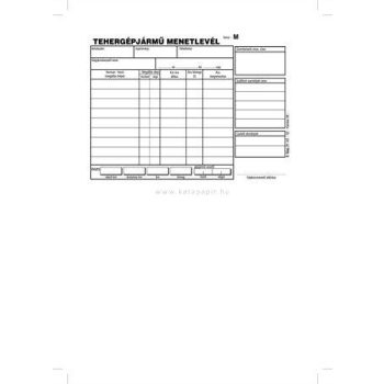   Nyomtatvány, menetlevél, tehergépjármű, 100 lap, A5, fekvő, VICTORIA PAPER, "D.GÉPJ.21."