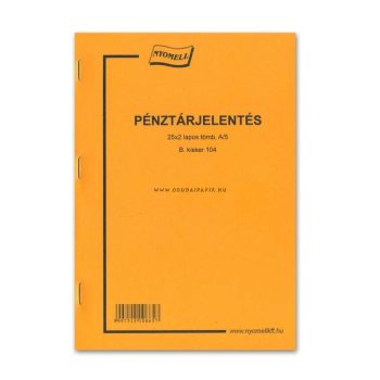 Pénztárjelentés kisker 104 A/5 25X2
