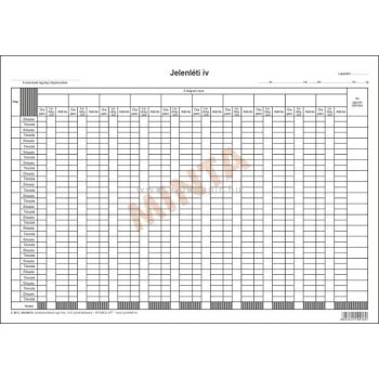   JELENLÉTI IV 1 HÓNAPOS, C.60-3 , 70 G/M2 FEKVŐ, 2 OLDALAS, A/3, 10 FŐ, 1+1 SZÍN