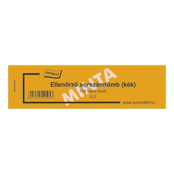   ELLENÖRZŐ SORSZÁMTÖMB, tombola, D.2  140x40 MM, 2+0 SZÍN, több színben