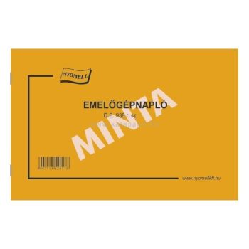 EMELŐGÉPNAPLÓ, A/5 D.E.938 