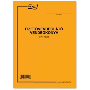   FIZETŐVENDÉGLÁTÓ VENDÉGKÖNYV, 16 OLDAL+BORÍTÓ, B/5 D.VV.1250/B