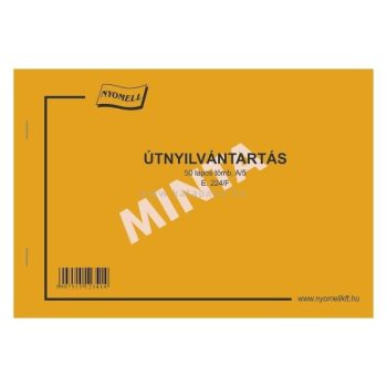ÚTNYILVÁNTARTÁS E.224/F A/5 FEKVŐ, 50 LAPOS, 1+0 SZÍN