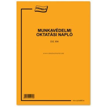   Munkavédelmi oktatási napló A/4, 48 oldal+borító, 1+1 szín D.E.934 