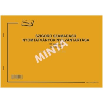   Szigorú számadású nyilvántartó DE.916 füzet A/4, 25 lapos, fekvő