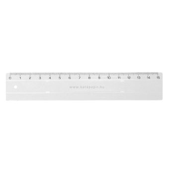 Vonalzó 15cm átlátszó műanyag egyenes