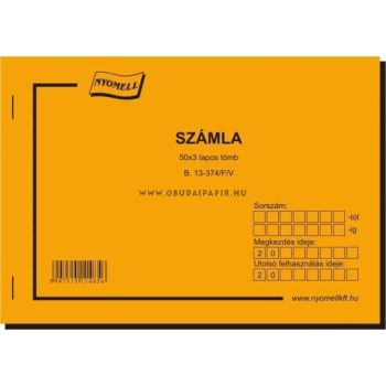 Számla 50X3 példányos A/5 B.13-374/F/V