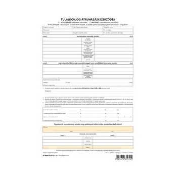   Tulajdonjog átruházási szerződés A.REND.3/ÚJ A/4, 4 lapos
