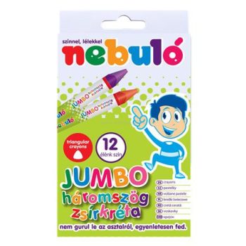 NEBULÓ zsírkréta, háromszögletű, jumbo, 12 darabos