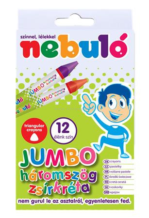 NEBULÓ zsírkréta, háromszögletű, jumbo, 12 darabos