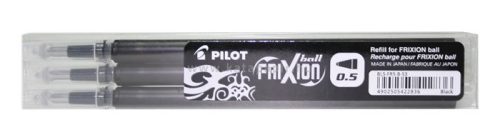 Rollertoll betét, 0,25 mm, törölhető, PILOT "Frixion Ball/Clicker", fekete, 3 db