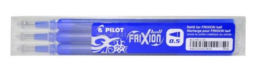 Rollertoll betét, 0,25 mm, törölhető, PILOT "Frixion Ball/Clicker", kék, 3 db