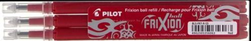 Rollertoll betét, 0,35 mm, törölhető, PILOT "Frixion Ball/Clicker", piros, 3 db