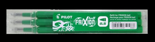 Rollertoll betét, 0,25 mm, törölhető, PILOT "Frixion Ball/Clicker", zöld, 3 db