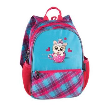   Hátizsák, PULSE "Junior Kitty Love", zöld-rózsaszín