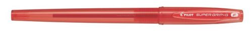 Golyóstoll, 0,22 mm, kupakos, PILOT "Super Grip G", piros