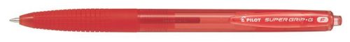Golyóstoll, 0,22 mm, nyomógombos, PILOT "Super Grip G", piros