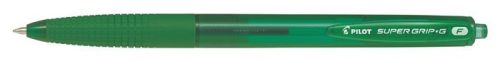 Golyóstoll, 0,22 mm, nyomógombos, PILOT "Super Grip G", zöld