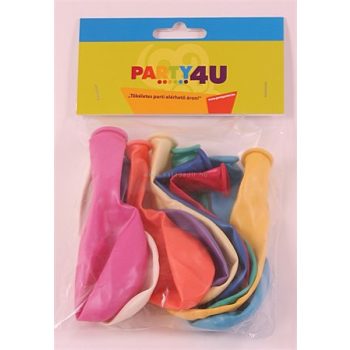 Léggömb, 26 cm, gyöngyházfényű, vegyes szín 10 /csom