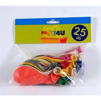 Léggömb, 26 cm, gyöngyházfényű, vegyes szín 25 /csom